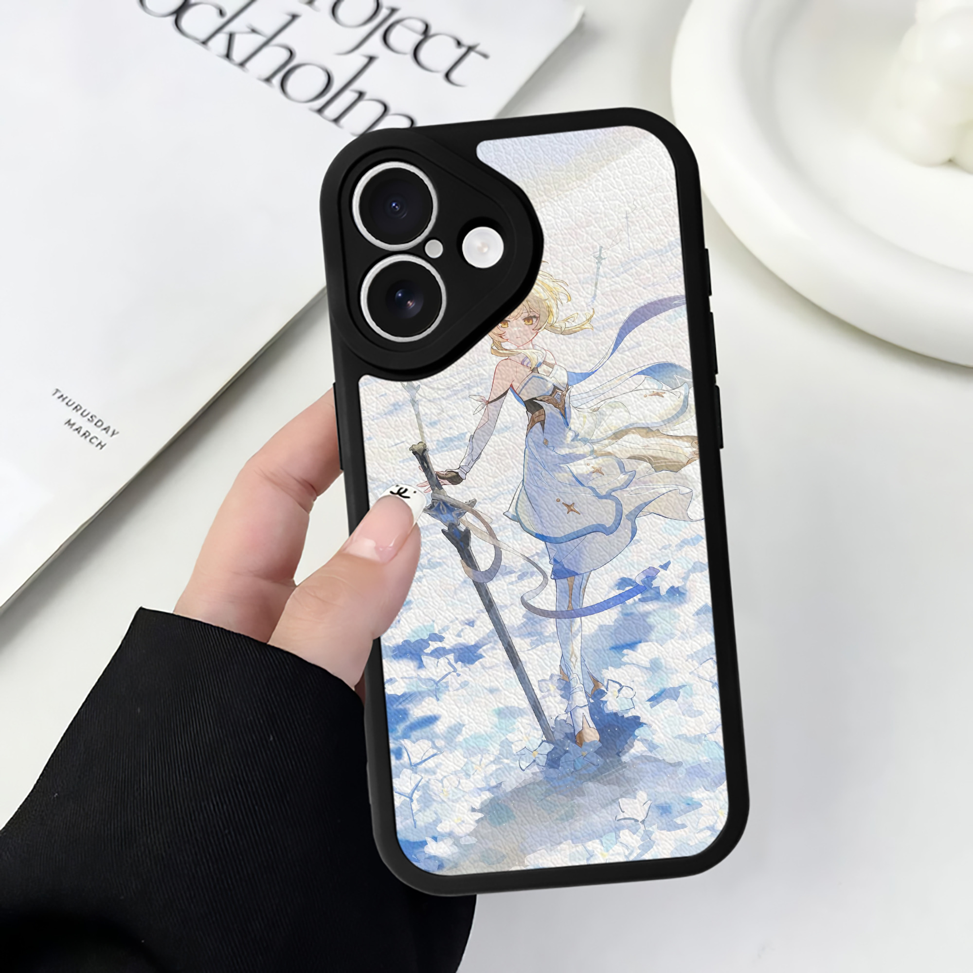 げんし神 genshin 【iPhone 16シリーズ対応】シリコンスマホケース（レザー調） 材質：シリコン
